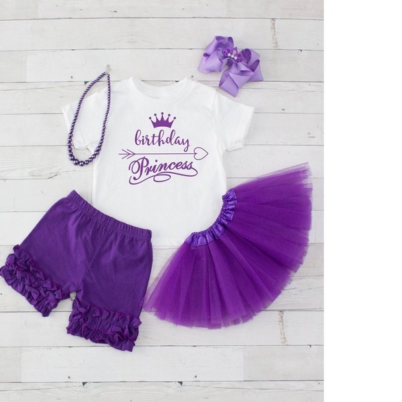 Birthday Princess -  5pc T-Shirt, Shorts & Tutu - Picture 3 of 8